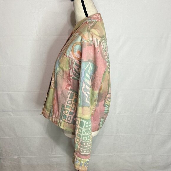 Orvis Sz S Funky Pastels Cotton Short Jacket Blazer - Picture 4 of 7